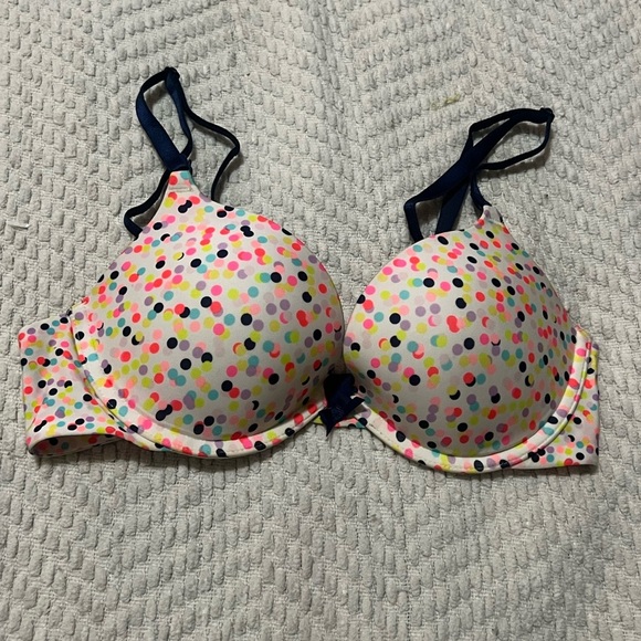 🖤Victoria Secret Rainbow Polka Dot Padded Push Up Bra🖤 - Picture 2 of 9